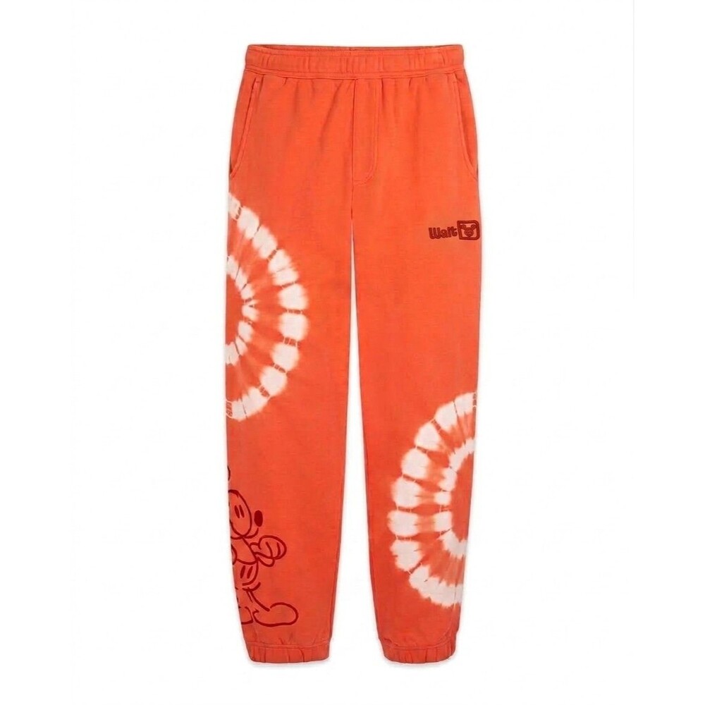 Disney Mickey Mouse Genuine Mousewear Unisex Tie-Dye Sweatpants Orange - Size S
